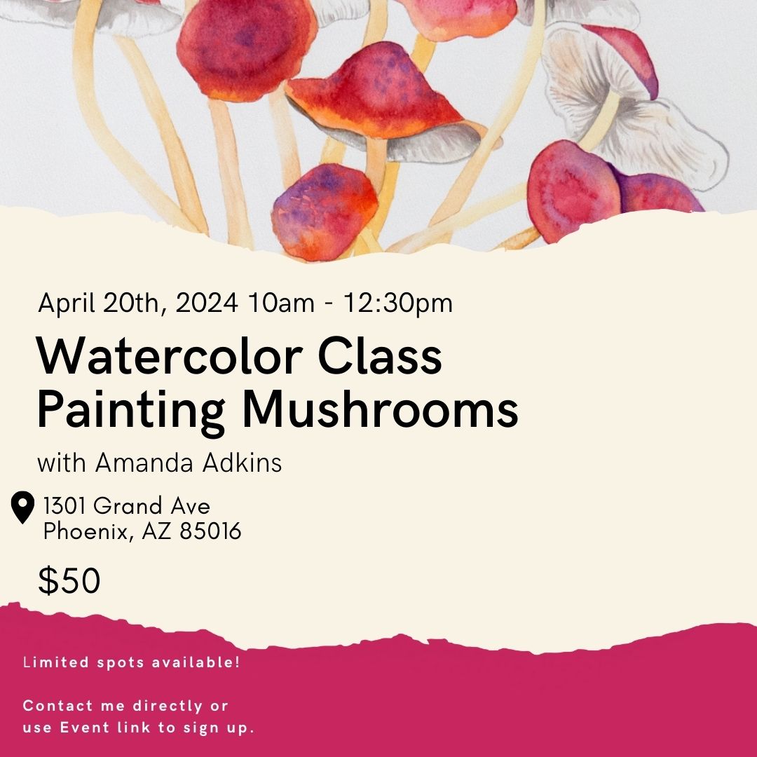 Watercolor Mushroom Class with Amanda gallery photo 1